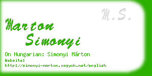 marton simonyi business card