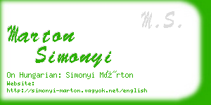 marton simonyi business card